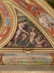 Allegorie von Pisa; unten, Ansicht von Siena